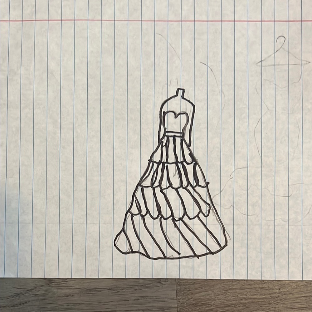 Elegant Black Gown Sketch